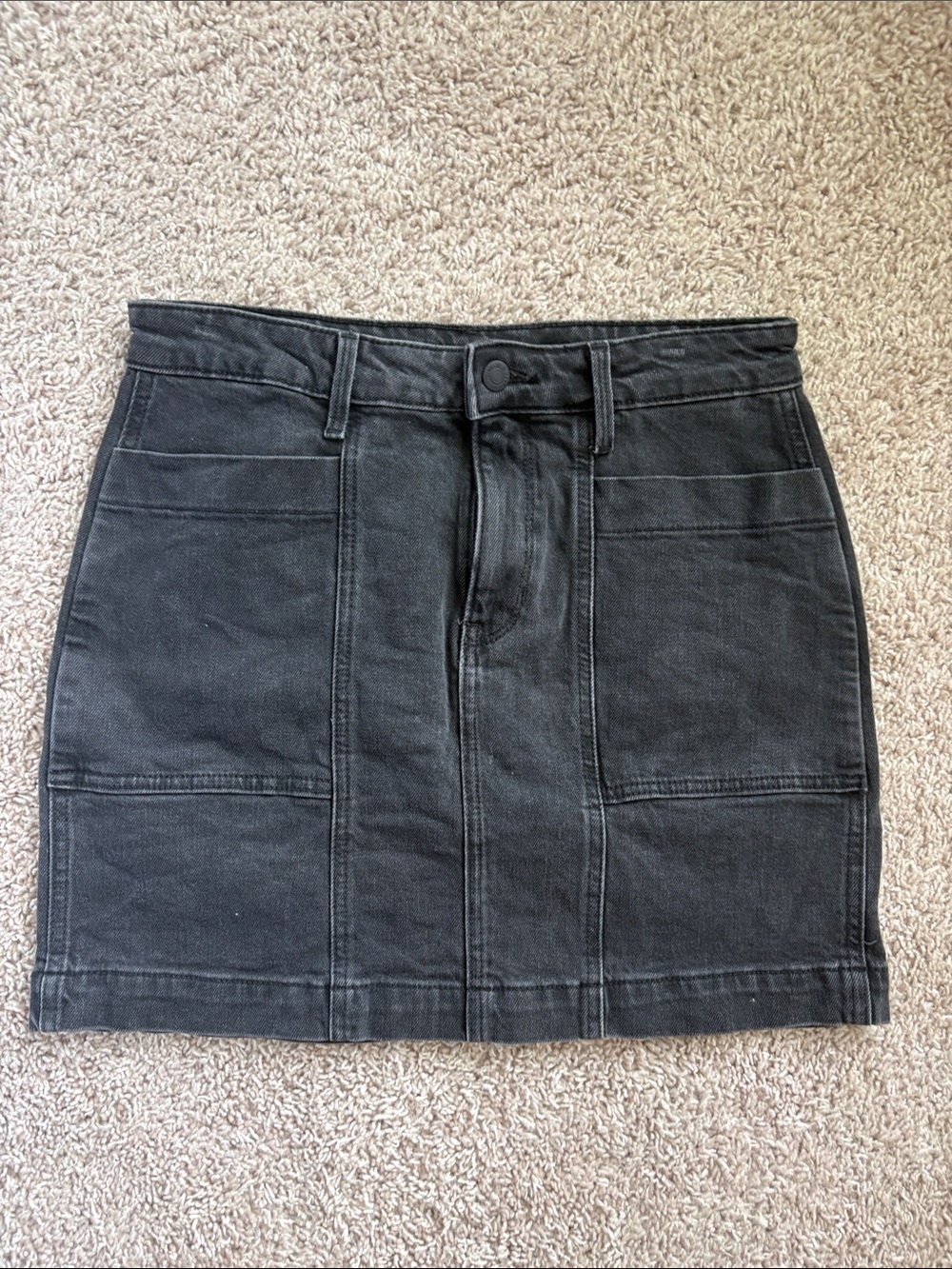Old Navy Black Denim Utility Mini Skirt